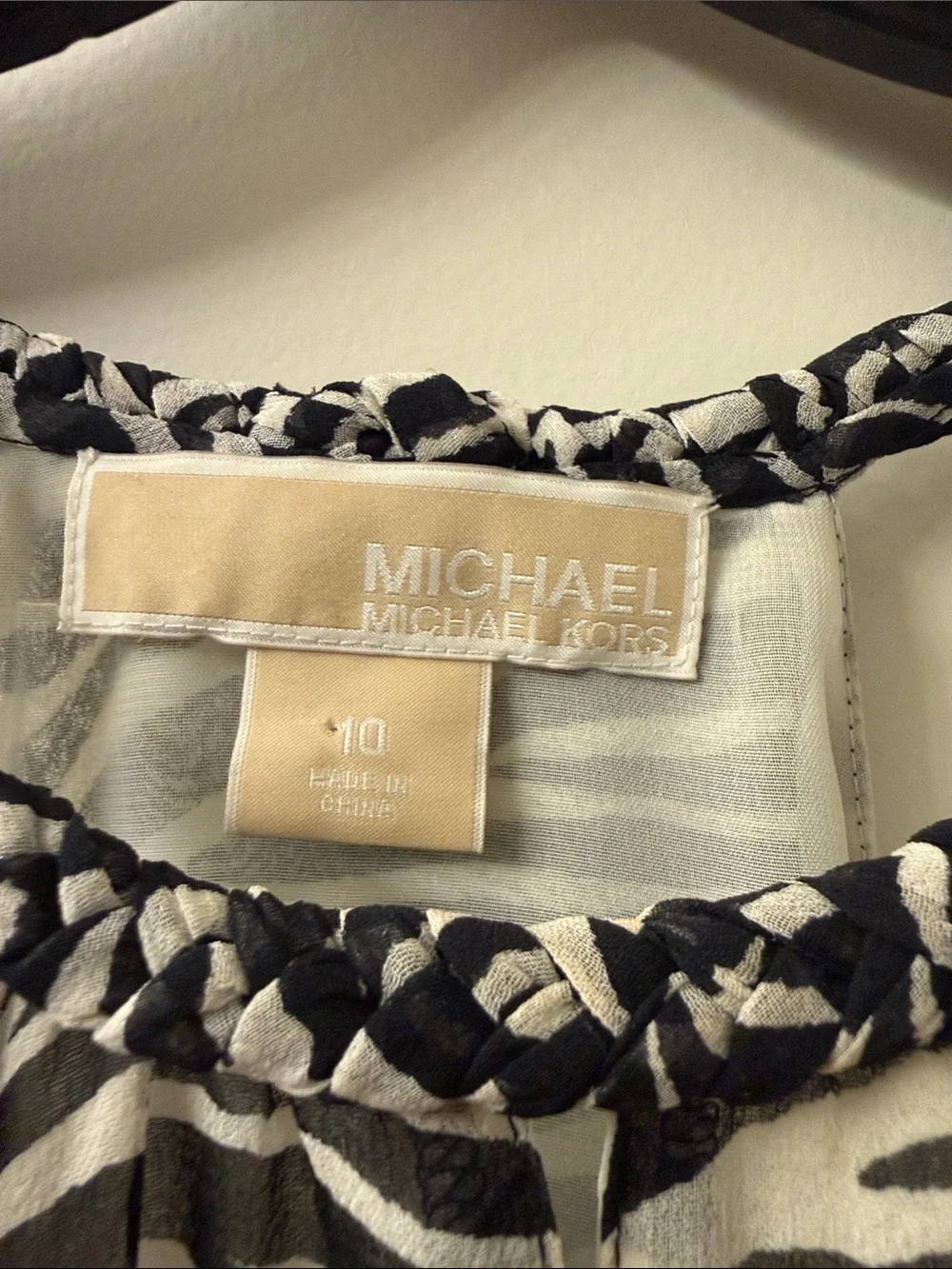 Michael Kors Zebra-Print Tank Top - Black & White